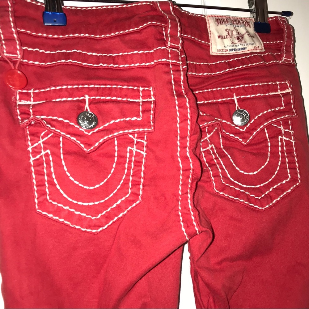 High Rise Double Stitched True Religions Jeans.